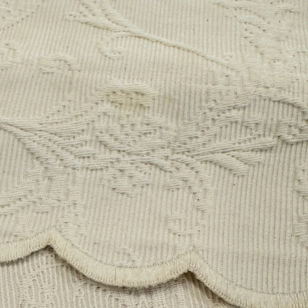 Vintage Matelasse Cotton Pillow Shams Standard Cream Scalloped‎ Edge Cottagecore